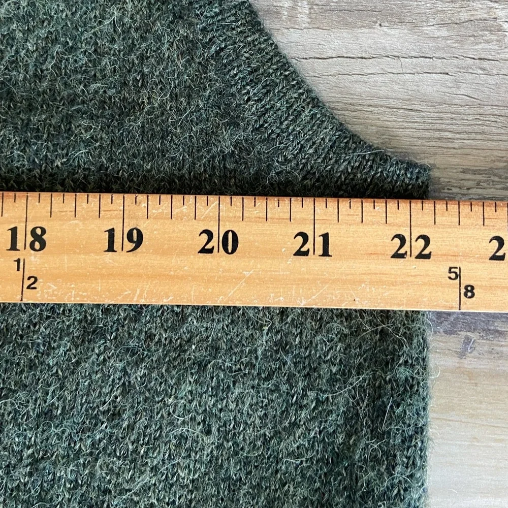 Arte Meche Baby Alpaca Women's Vest Sweater Size XL Green Preppy Accademia‎ Peru